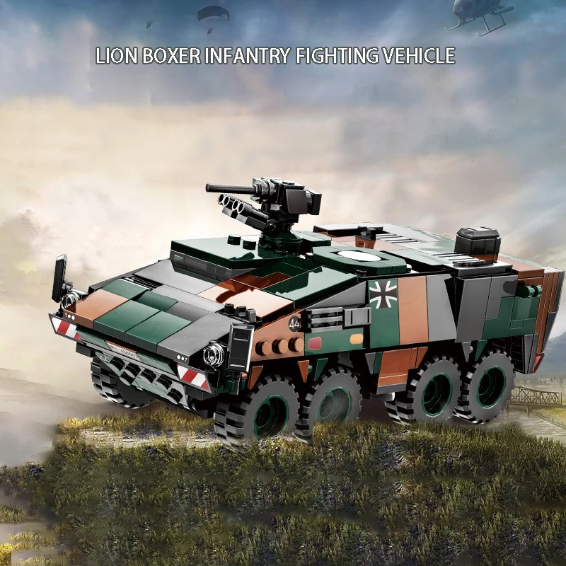 2024 نموذج دبابة مركبة مدرعة عسكرية حديثة جندي الحرب الجيش سلاح اللبنات مجموعات الطوب الأطفال أطفال لعبة البناء