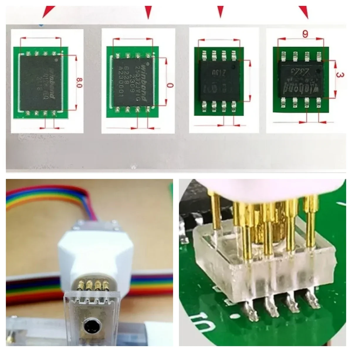 Nowości 1 szt. Sop8 wson chip do pobierania, programowania, zapisywania, sonda sprężynowa, igła, kabel do programowania chipów flash eeprom — zdjęcie 2