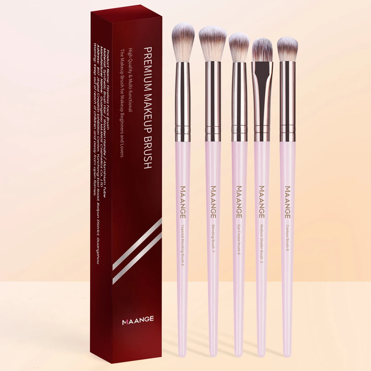 MAANGE 5pcs Eye Makeup Brush Eye Shadow Brush Professional Makeup Brush Tool Easy to Travel Ladies' Gift Suitable for Beginners