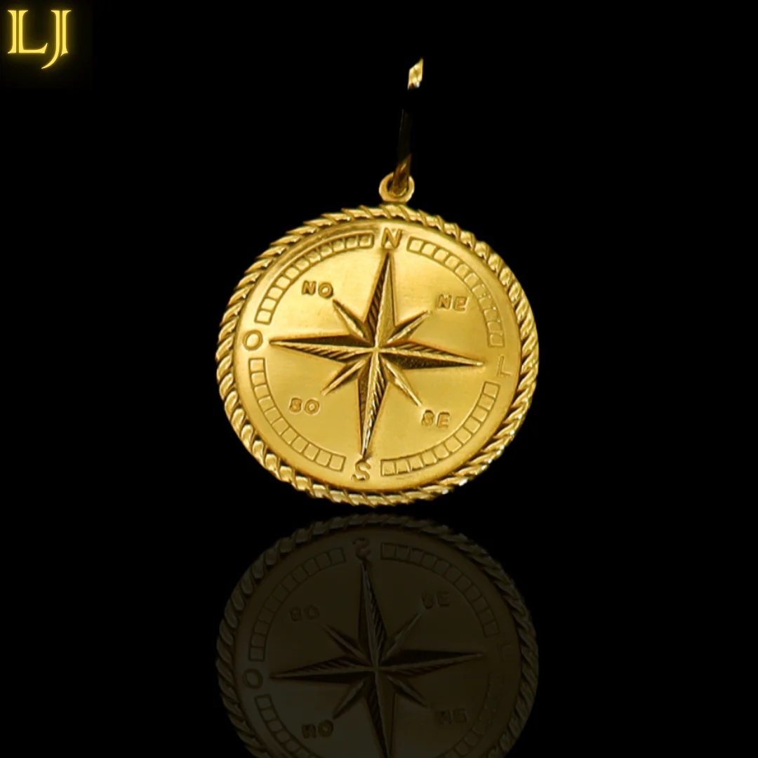 Ancient Currency Compass Medal Pendant®Eternal guarantee in color! Gold identical to 18K Gold (Nordic Gold)