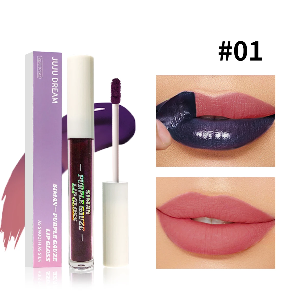 3 Matte Lip Glaze Matte Tear Lip Gloss Non-Stick Non-Fading Long-Lasting Waterproof High Color Moisturizing Easy Apply Remove