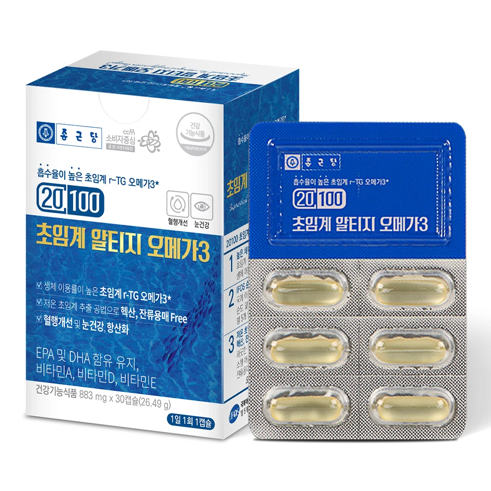 [Chong kun dang] 20100 low-temperature supercritical rtG Omega 3 30 Capsules