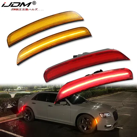 \Para Chrysler 300 parachoques trasero delantero LED guardabarros lateral luz de posición luz de estacionamiento luces de señal de giro delanteras ámbar 2015-2021 12V
