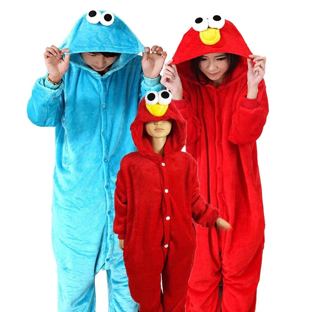 Volwassen Cartoon Onesie Een Stuk Pyjama Halloween Kerst Dier Cosplay Kostuum voor Vrouwen Mannen Warm Anime Nachtkleding Jumpsuits - afbeelding 2