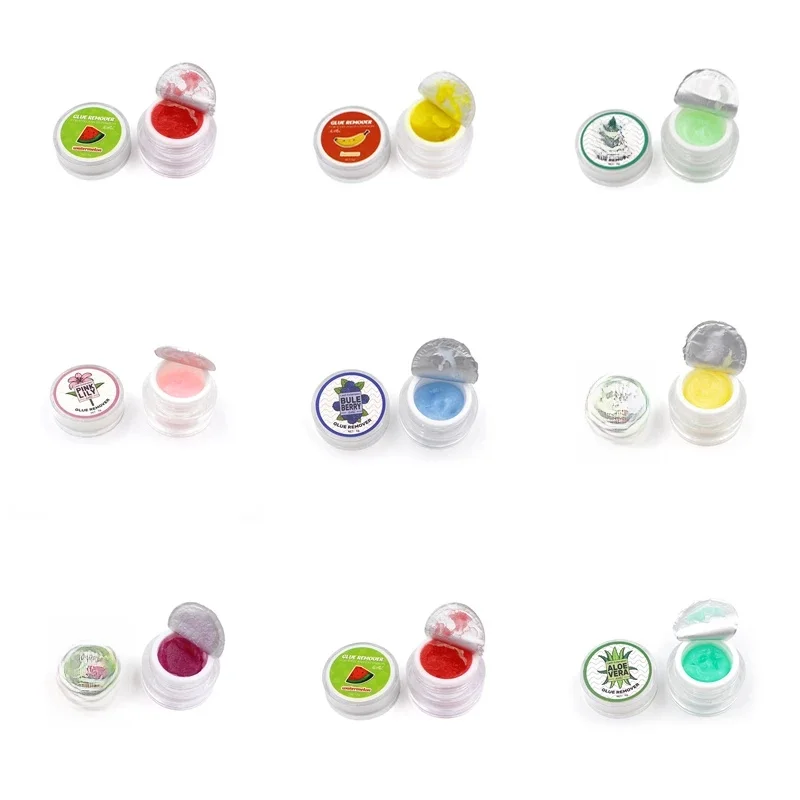 10 pièces FUNMIX 5g saveur de fruits Extension de cils crème dissolvant de colle pour cils dissolvant de colle pas irritant crème de nettoyage des cils