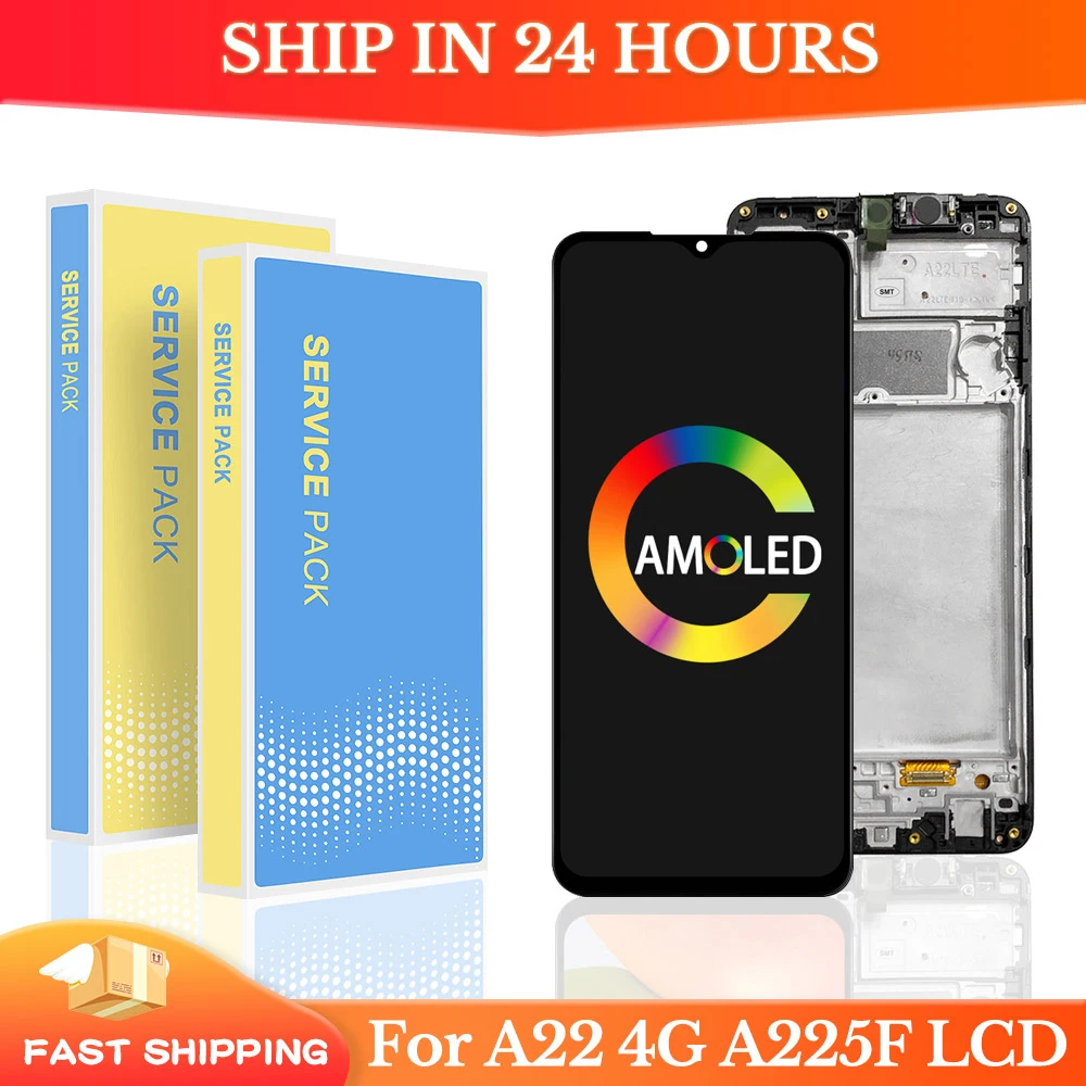 

6.4" For AMOLED For Samsung A22 4G A225F A225F/DS A225M LCD Display Touch Screen Digitizer Assembly Replacement