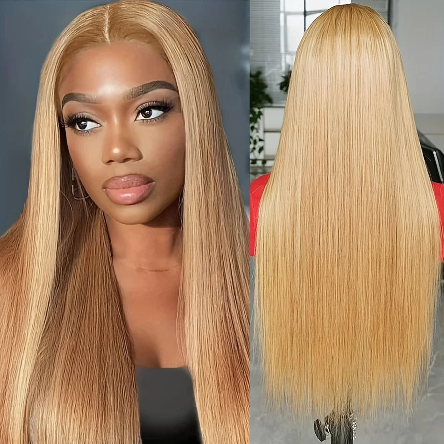 30 Inch Honey Blonde Lace Front Wig Human Hair #27 Color Straight Hd Honey Blonde Wig Human Hair 13x6 Lace Frontal Wig For Women