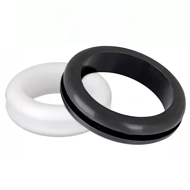 Joint d'étanchéité de bobine de protection double face, isolation de câble métallique, prise sur le trou avec fente pour carte, caoutchouc noir et blanc, ID 3-80mm