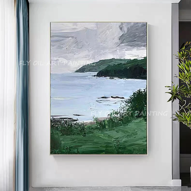 

New design lake 100% handmade landscape canvas oil painting abstract wall art sitting room adornment for home decoration