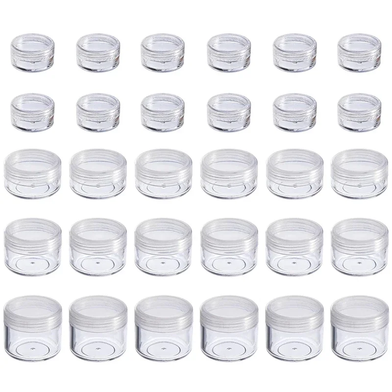 10Pcs 2g 3g 5g 10g 15g 20g 30g Plastikowe pudełko na kosmetyki do makijażu Pojemnik na paznokcie Pojemnik na balsam przezroczysty Słoik na próbki — zdjęcie 2