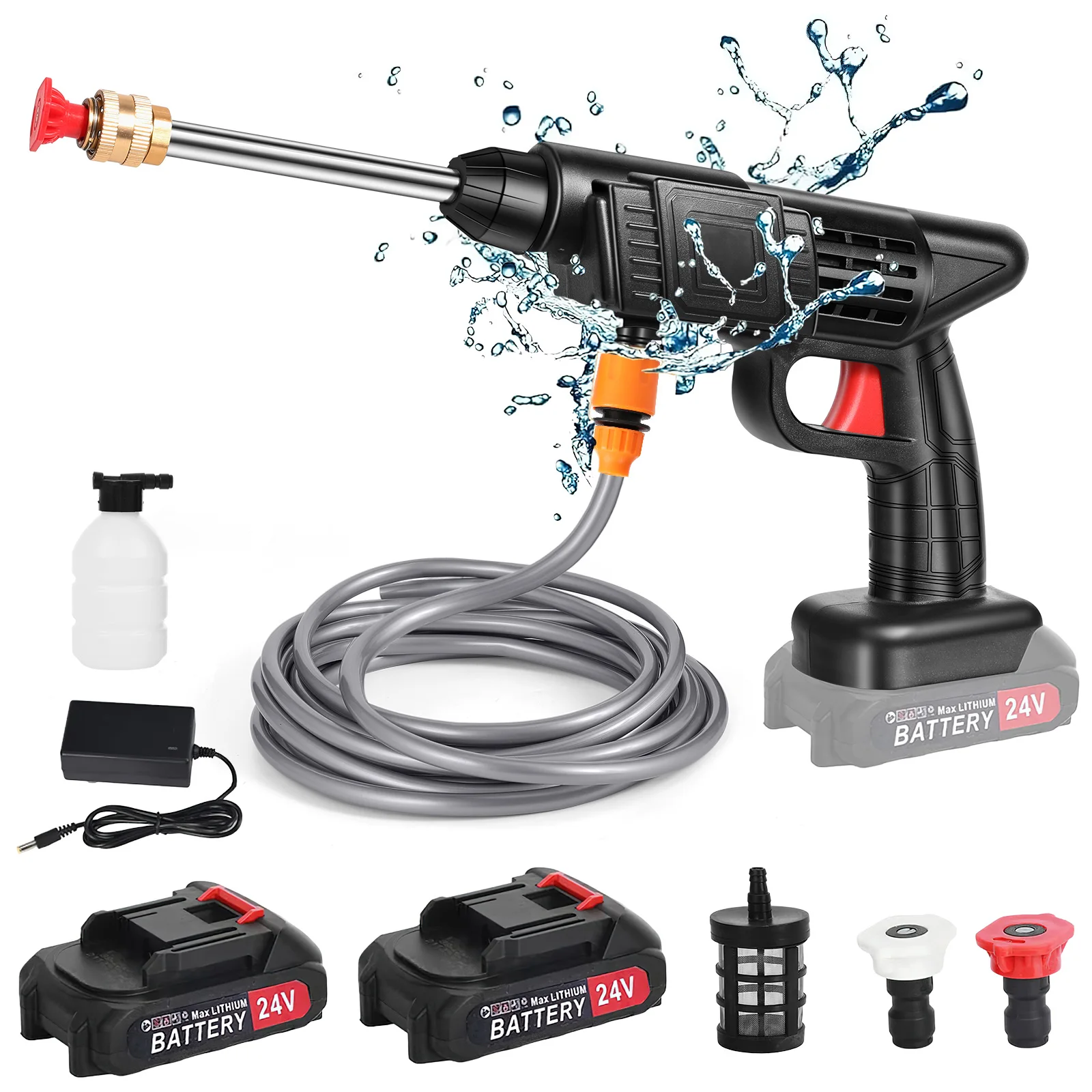 200 W 70BAR Akku-Hochdruck-Waschspray, Wasserpistole, Autowaschdruck, Wasserwaschmaschine, 21 V Lithiumbatterie