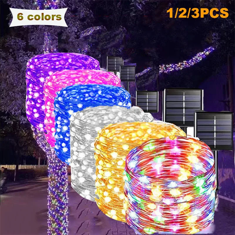 Solar LED Color Light String Flashing Lights Courtyard Garden Festive Christmas Atmosphere Decoration Waterproof Light String