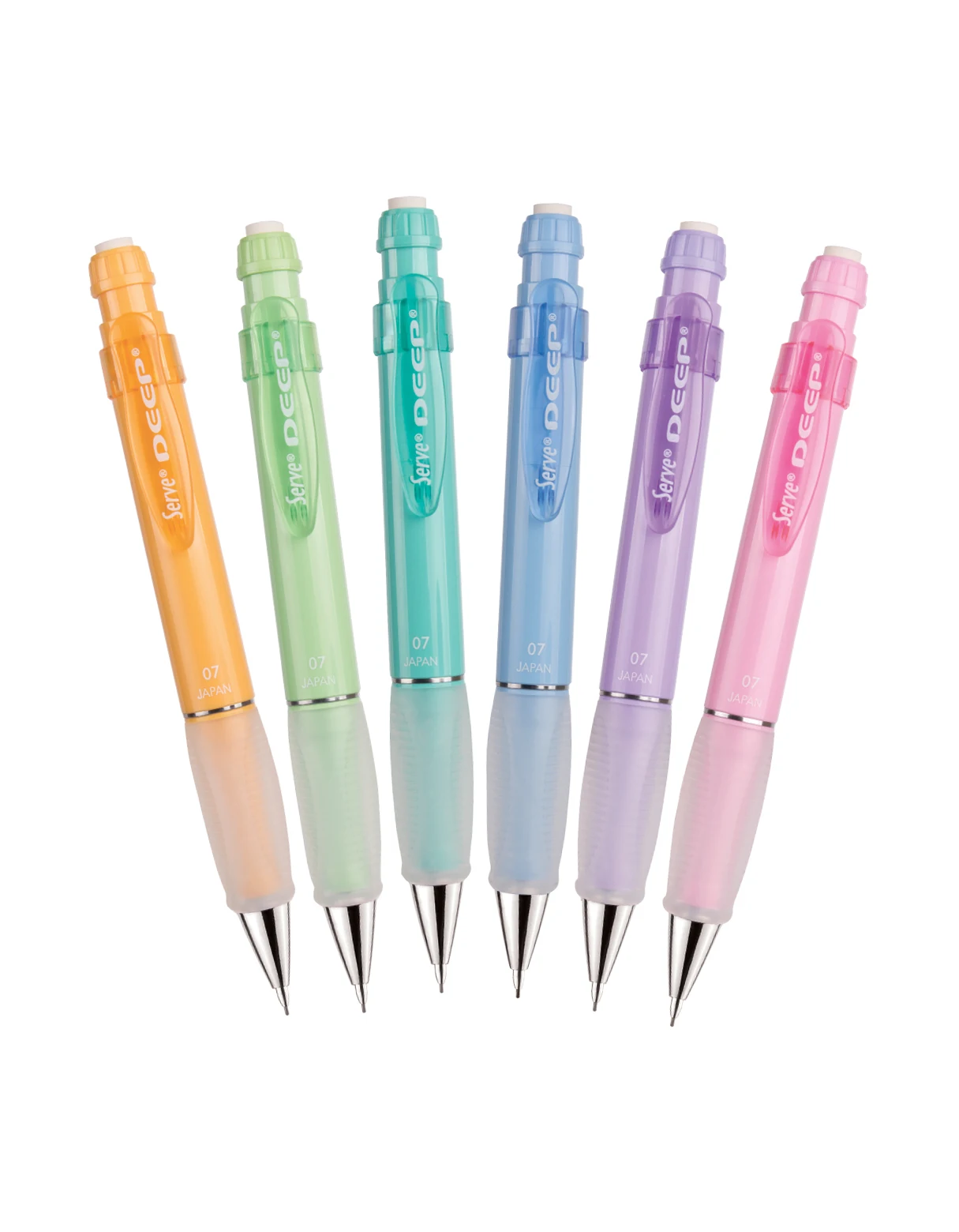 SERVE Deep Mechanical Pencil 0.7mm Multi Colored Pencils With Eraser For School Supplier