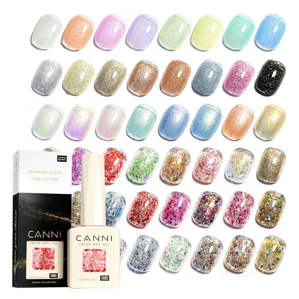 CANNI 96 kleuren TPO/HEMA GRATIS Glitter Gel Cat Eye Gel Nagellak Set UV/LED Soak-Off Gel Polish Manicure DIY Nail Art Kerstmis