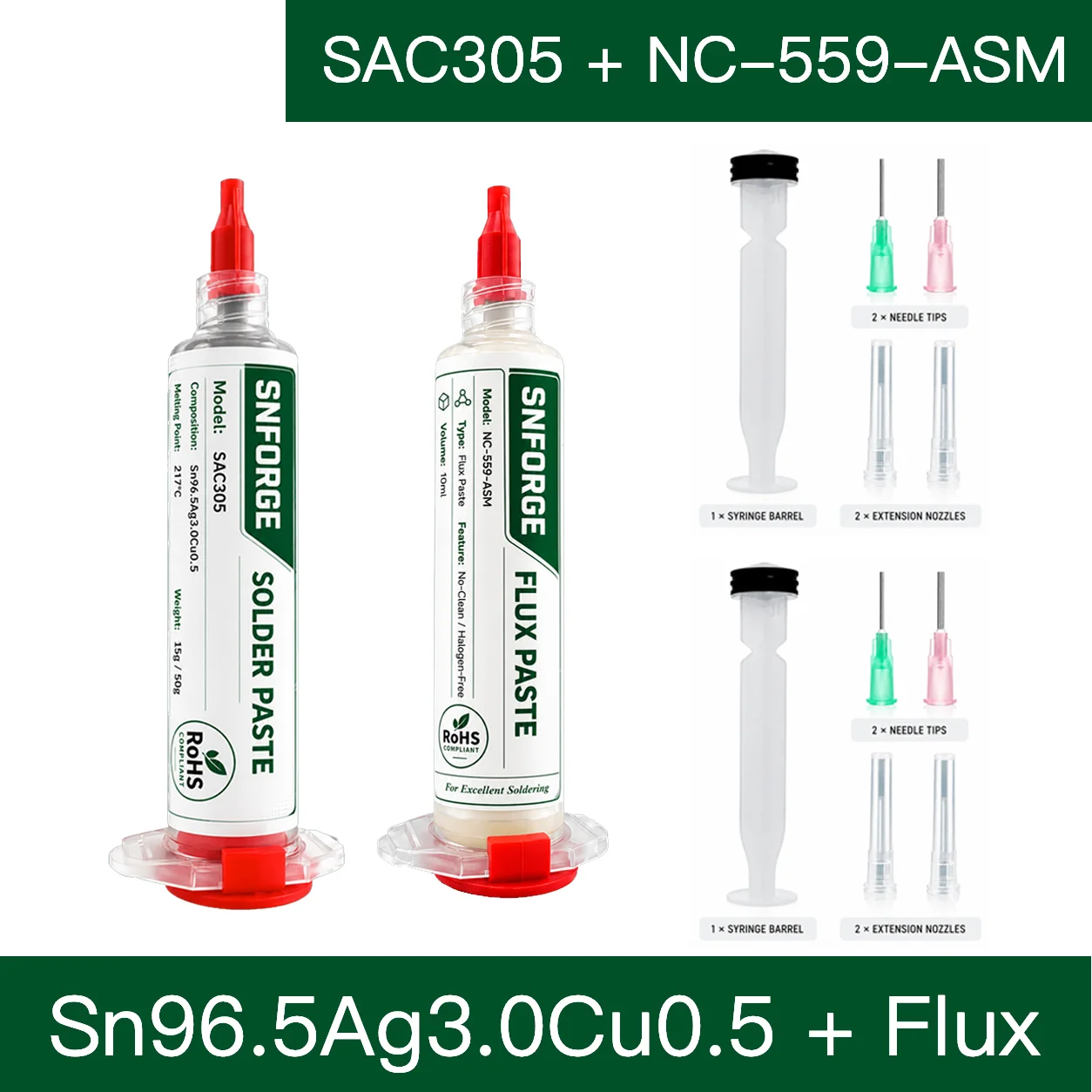 SAC305 soldeerpasta loodvrij Sn96.5Ag3.0Cu0.5 Sn99Ag0.3Cu0.7 tin solderen BGA PCB SMD SMT no-clean flux elektronica reparatie IC telefoon laptop reballing moederbord chip hoge betrouwbaarheid