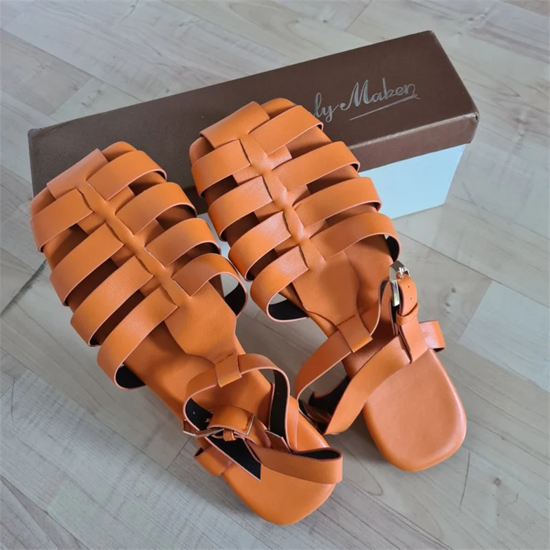 Onlymaker Brand Women Flat Sandals Casual Soft  Roman Female Big Size Fashion Handmade Summer Sandals