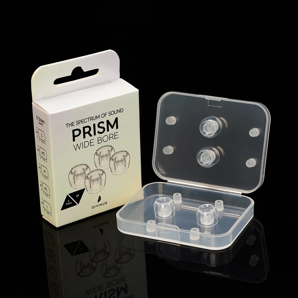 Divinus Prism LSR-Kopfhörer-Ohrstöpsel mit breiter Bohrung für 4–6 mm Düse, Kopfhörer-Ohrstöpsel für Dunu Davinci, AFUL Performer 5+2, JUZEAR 9