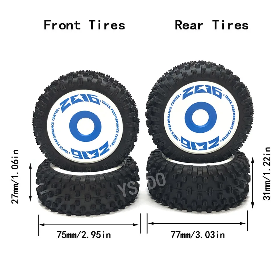 RC1/12カー アルミ製シャーシ オフロードタイヤ YSIDO 1/12 1/14 RC Car Large Tires Upgrade Parts