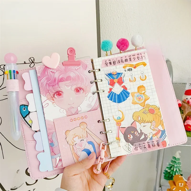A6 Cute Binder Girl Heart Pendant Hand Ledger Gift Pack Luxury Set DIY Binder Notebook Diary Agenda Planner Paper Stationery — zdjęcie produktu 6