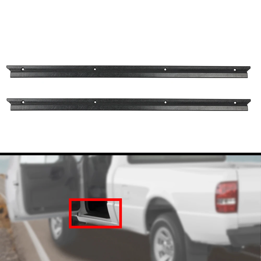 

2Pcs Door Sill Cover Scuff Plate Protector Cover Lh & Rh Set Fit for 92-11 Ford Ranger Black Durable Easy Installation