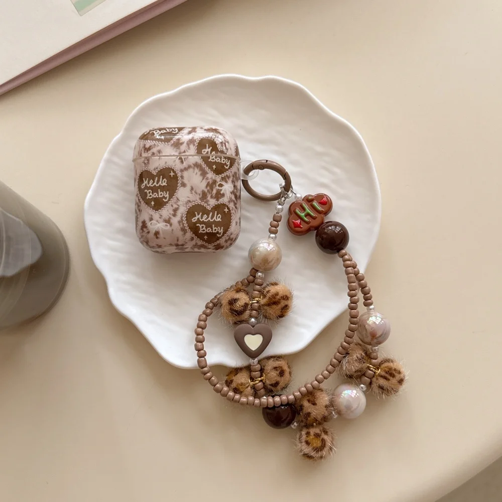 

Fashionable love leopard print headphone protective case,suitable for AirPods 4/3/2 Pro/2/3,shockproof headphone protective case