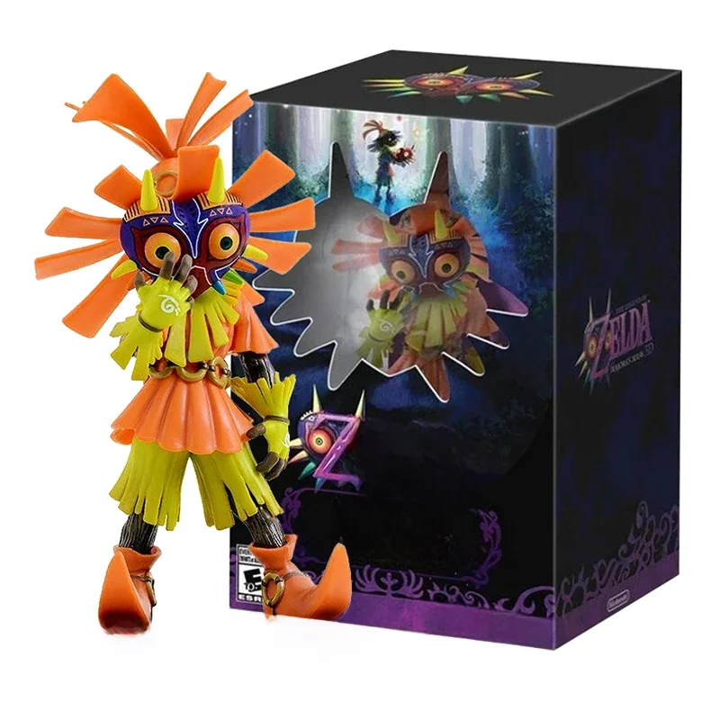 Figurki z serii „The Legend of Zelda: Majora’s Mask”, figurka Linka, model kolekcjonerski z PVC, 16 cm, ozdoby, figurka Linka z czaszką, zabawki. — 2
