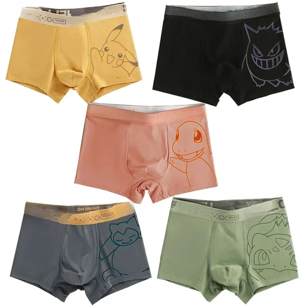 Pokemon Charmander Charizard Bulbasaur Gengar Pikachu caleçon homme Anime antibactérien Boxer slips garçons Shorts pantalons cadeaux