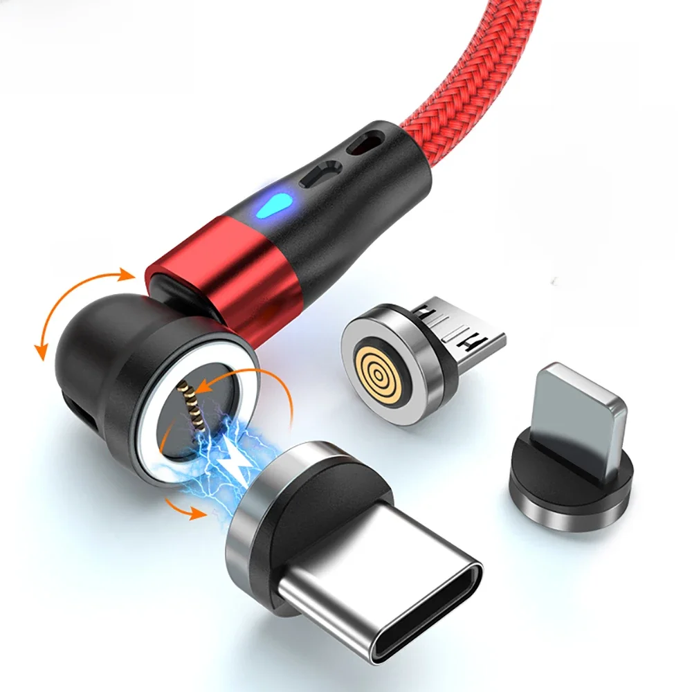 AUFU-Cabo Magnético Tipo C, Carregamento Rápido, Carregador Ímã, Fio para iPhone, Xiaomi, Cabo de