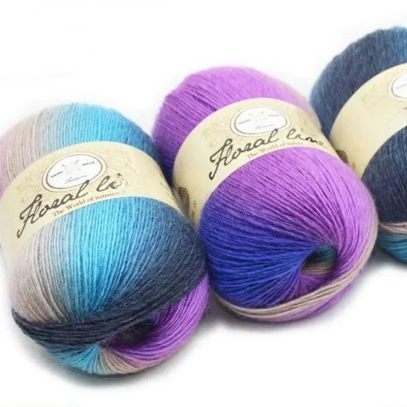 Fil teint en laine peignée au crochet pour bébé, fil doux et chaud, pull, cardigan, écharpe, main, boule, 100g