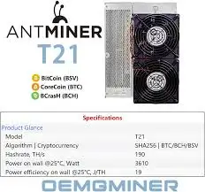 

Купите 3 получите 2 бесплатно Bitmain Antminer S21 200T 3500 Вт для биткойнов, асик-Майнер