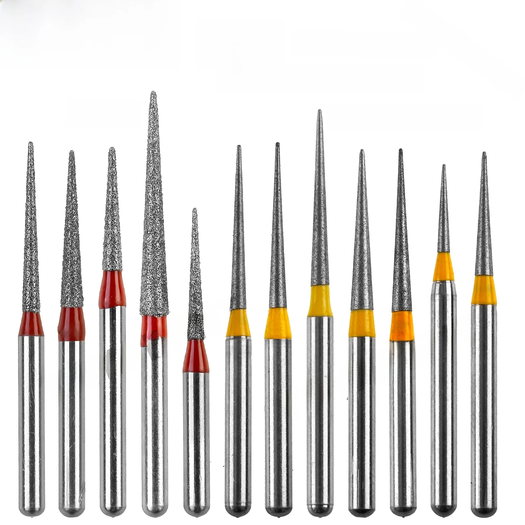 Wiertła dentystyczne typu TC bardzo cienkie diamentowe wiertła dentystyczne stomatologia truskawki do turbin o dużej prędkości Dia.1.6mm 10 sztuk/paczka — 2