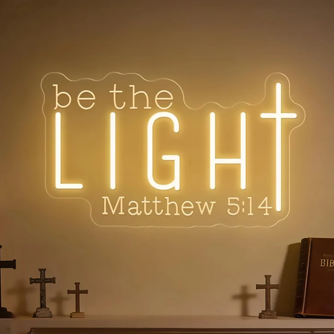 Be The Light Neon Sign Bible Verse Neon Decor Religious Faith Sign Christian Home Wall Decor Church Decor Christian Gifts