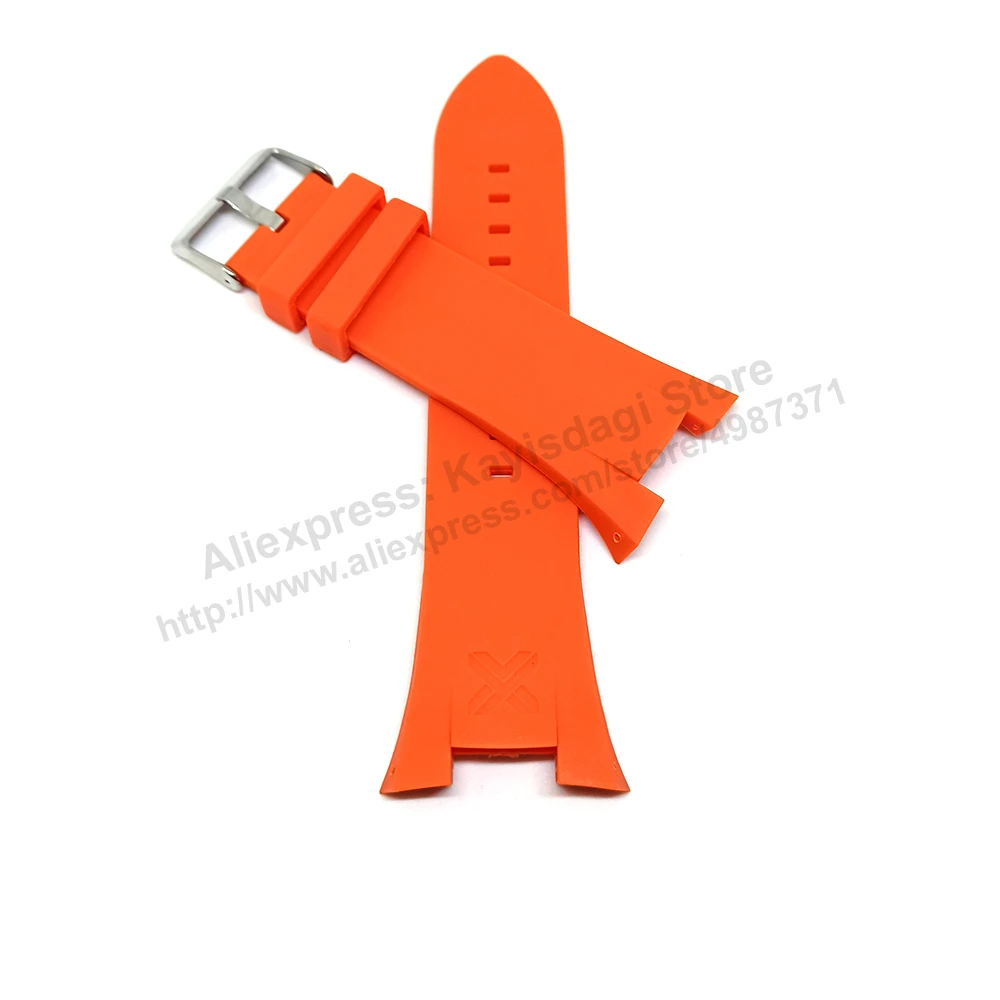 Armani Exchange AX1070 , AX1107 - Fits with 31mm Orange Rubber Silicone Replacement Watch Band Strap