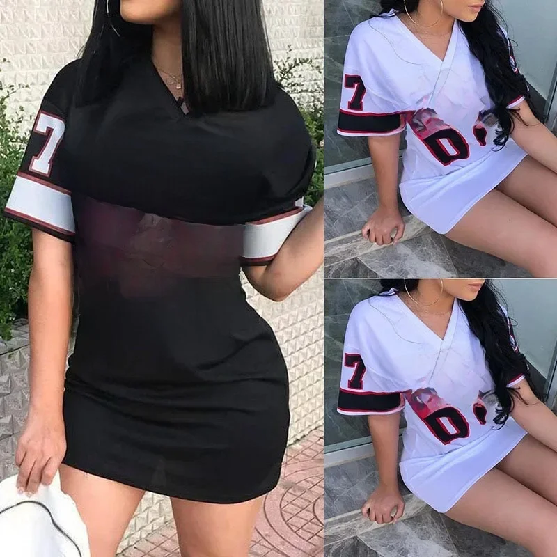 Europejska i amerykańska koszulka CloThing Summer 07, koszulka średniej długości z nadrukiem LeTTer V, przyjazna dla skóry, mleczny jedwabny kołnierzyk, pulower, krótki... — zdjęcie 2