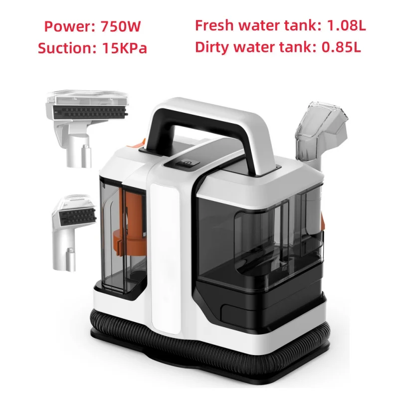 Handzame tapijtreiniger 750W 15Kpa met snoer, vlekkenreinigingsapparaat, natte reiniging van stof, tapijt, bank, huisdieren, draagbare auto-stofreinigingsmachine