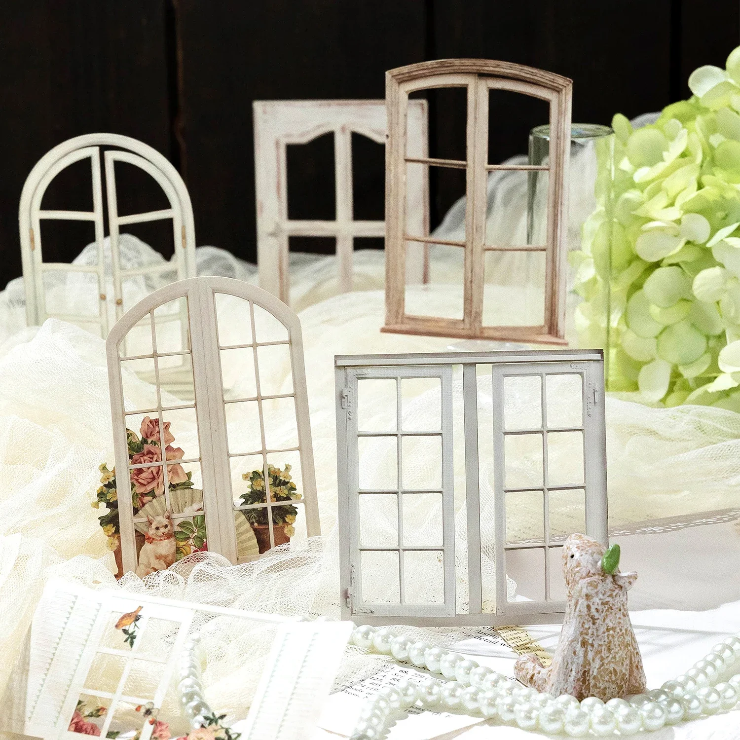 JIANQI 10 pièces Laser portes creuses fenêtres autocollants indésirable Journal planificateur Scrapbooking Vintage décoratif bricolage artisanat matériel