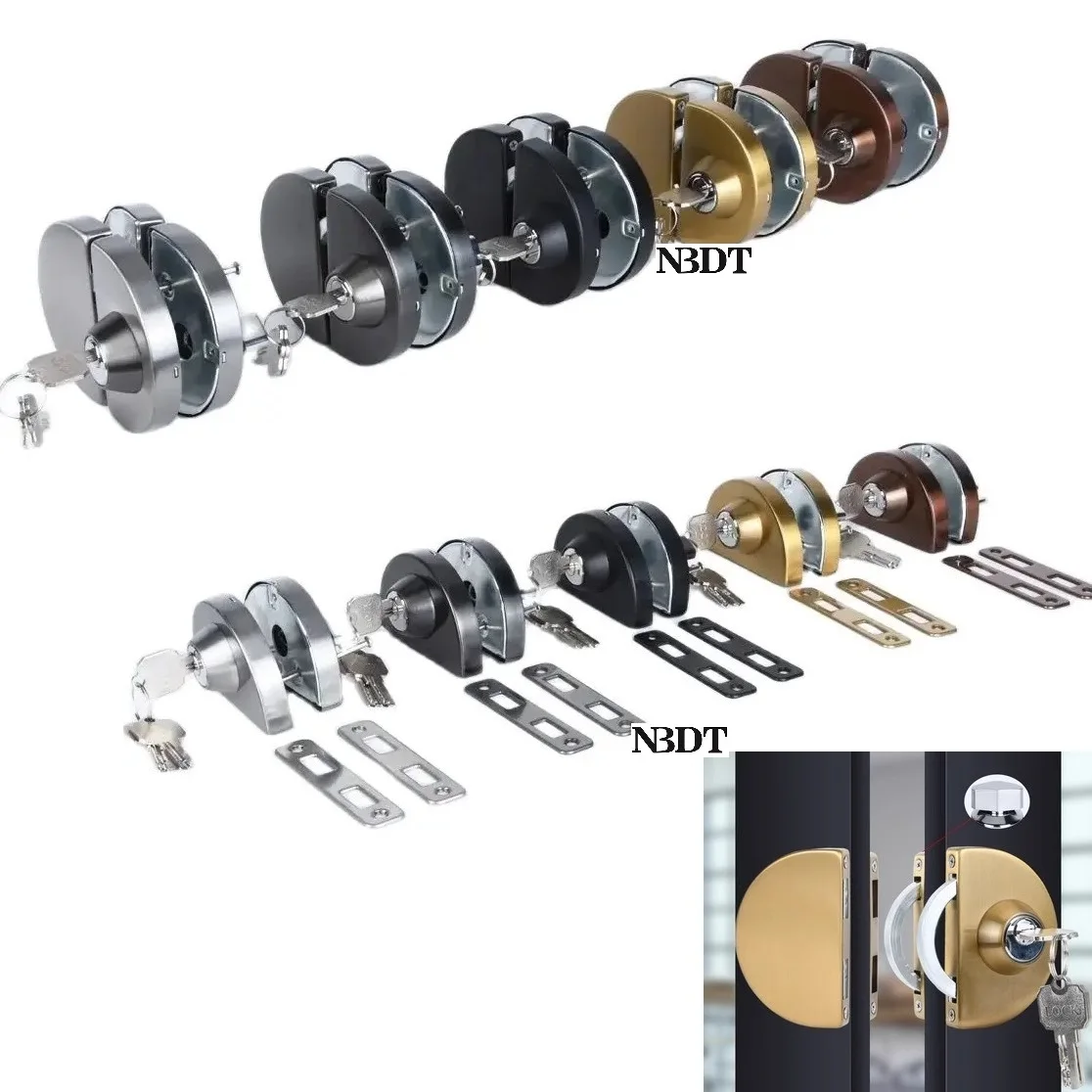 

1Piece Stainless Steel Wooden Aluminum Framed Glass Door Hooking Latch Lock Thumbturn Single Double Sided