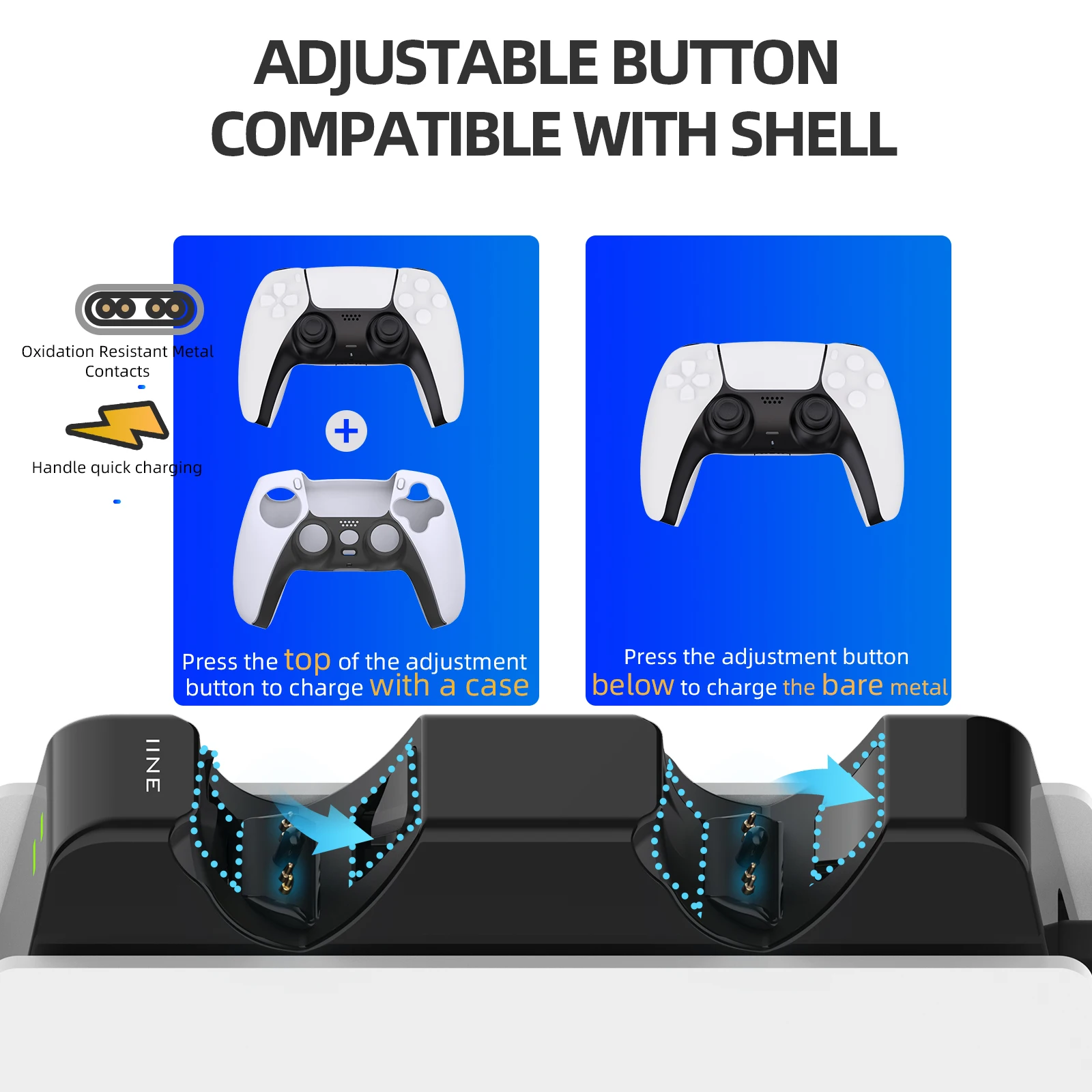 Iine PS5 Controller Oplaadstation Dual Controller Opladen Compatibel PlayStation5 Controller