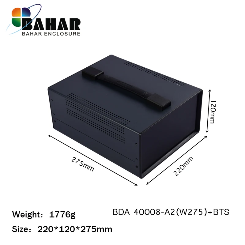 Bahar Enclosure Iron Case Wire Connection Box Metal Instrument Case Project Housing For Electronics Battery Box BDA40008-W275