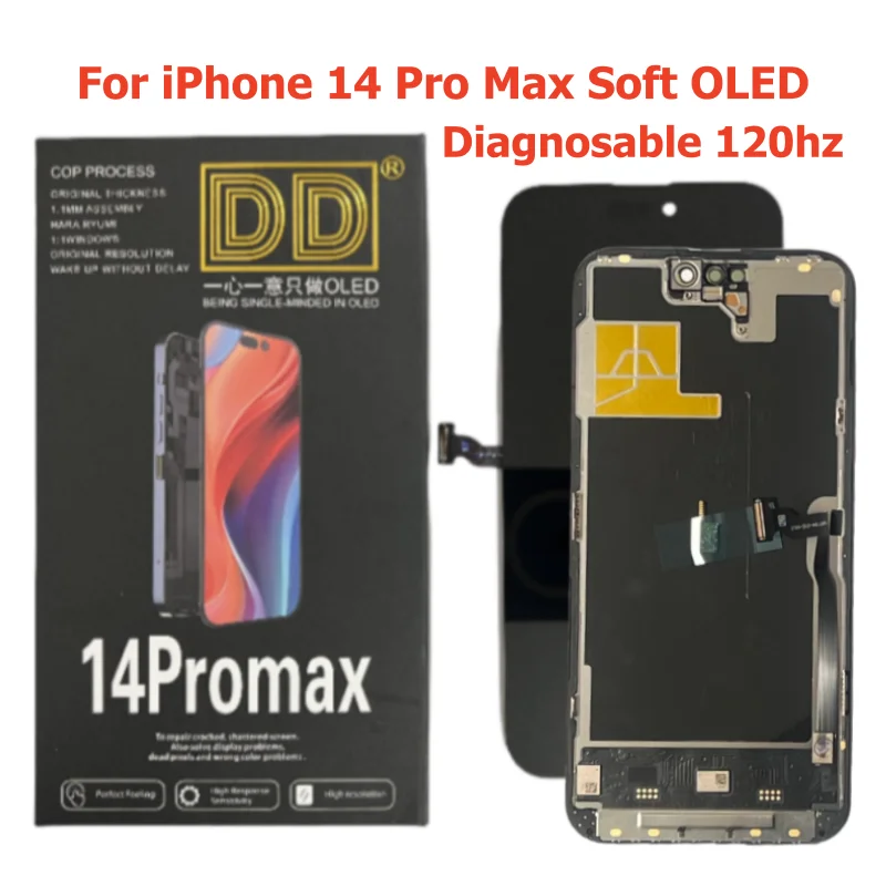 Diagnosable 120hz Soft Hard OLED For iPhone 14 Pro Max Screen DD