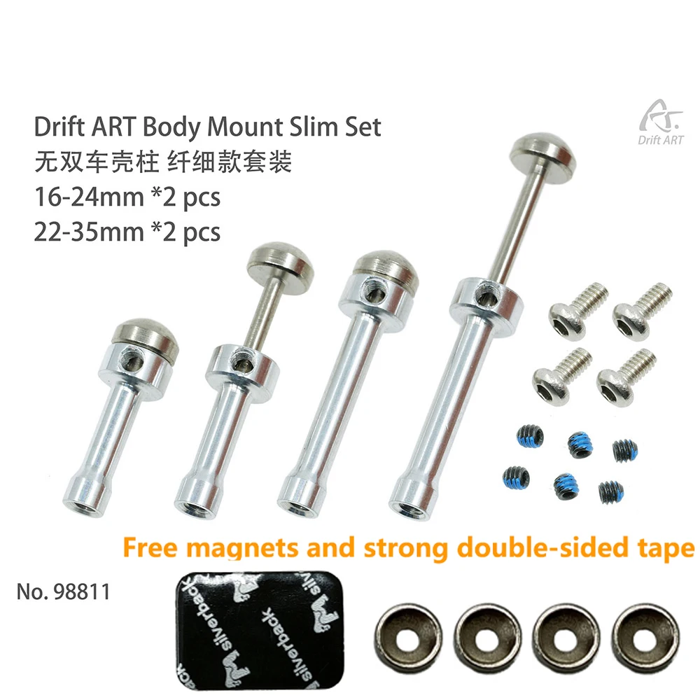 Drift ART 98811 Body Mount Slim Set 16-24mm 2 pcs 22-35 2 pcs For DA3/DA2