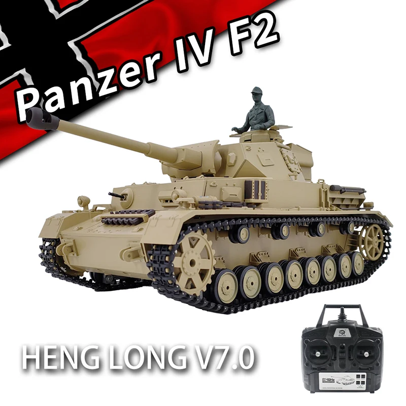 COOLBANK henglong 3859-1 Upgrade Version 1:16 Remote Control German Panzer IV F2 Tank Model Airsoft bullets W/ (5000mah Battery)