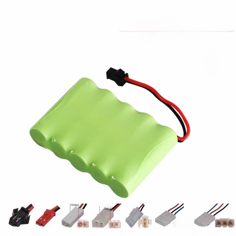 (M Model) Bateria NiMH 6V 2400mAh do zabawek RC, samochodów, czołgów, robotów, łodzi, broni, akumulator 6V Ni-MH AA, 1 sztuka — zdjęcie produktu 7
