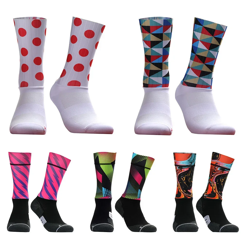 AliExpress 2023 New Bike Team Aero Socks Seamless Anti Slip Cycling Socks Road Bicycle Socks Outdoor Racing