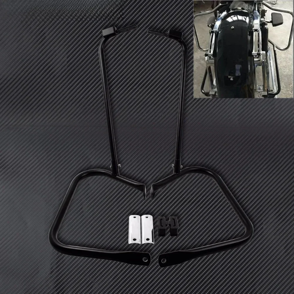 Ochraniacz na sakwy motocyklowe ze wspornikiem czarny/chromowany do Harley Touring Road King slide FLHTC 1997-2008 — zdjęcie 2