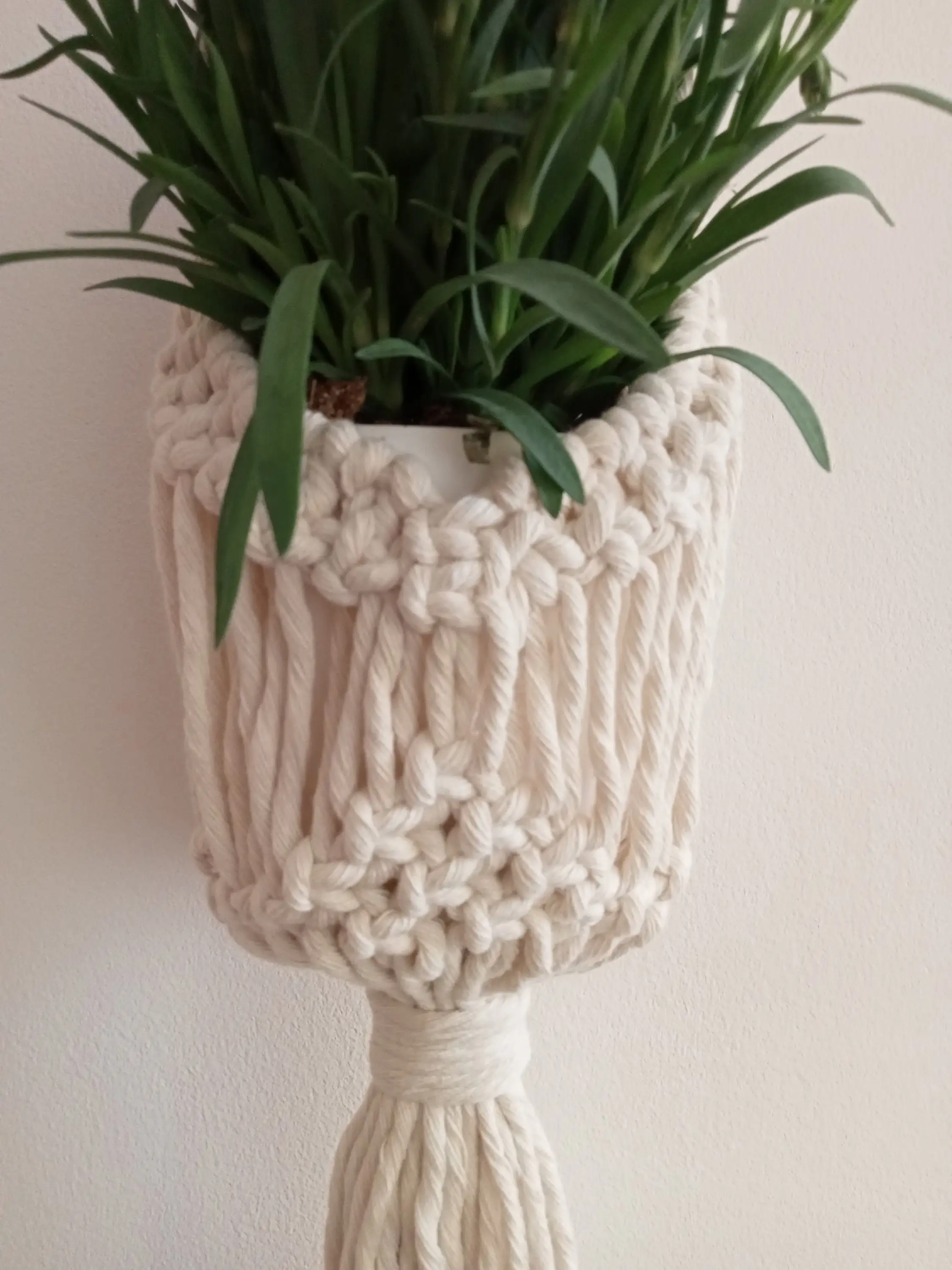 شماعات نباتات مكرمية يدوية الصنع ، سرير زهور مزدوج ، ديكور كبير ، شرفة ، شرفة ، منزل ، حديقة ، زهور ، مشغولات يدوية الصنع