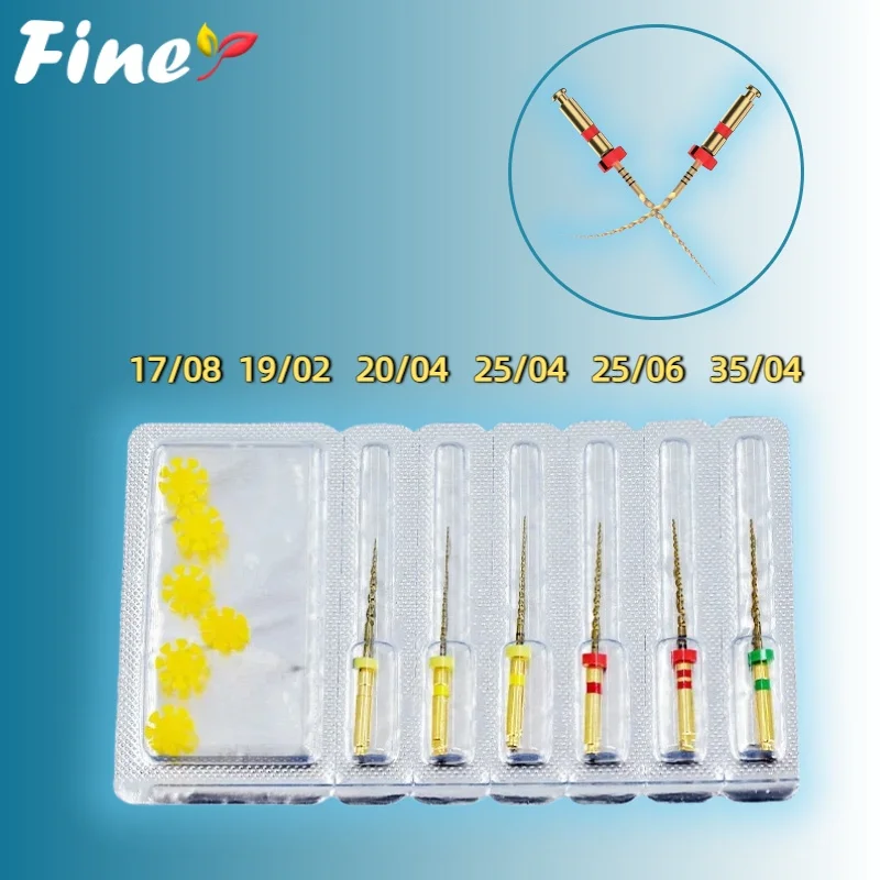 

Finer 6pcs Dental Endodontic Files Endo Rotary Files Niti File Endodontics Files 21/25mm Dentistry Root Canal Material
