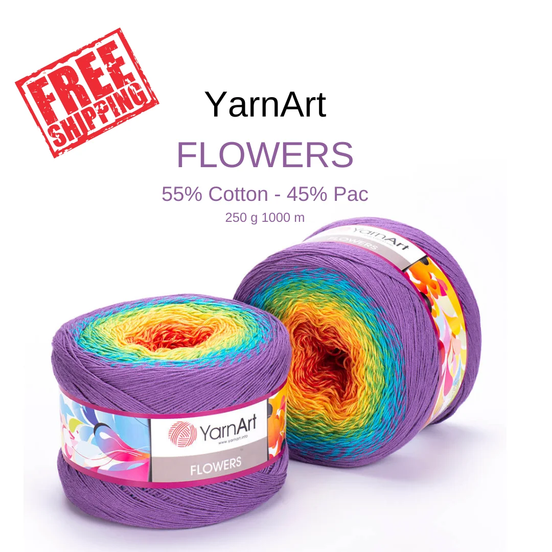 

Yarnart Flowers Cake 55% Cotton - 45% Pac Wool Soft Sweater Crochet Summer Shawl Dress Knitting Craft Handmade Yarn for DIY