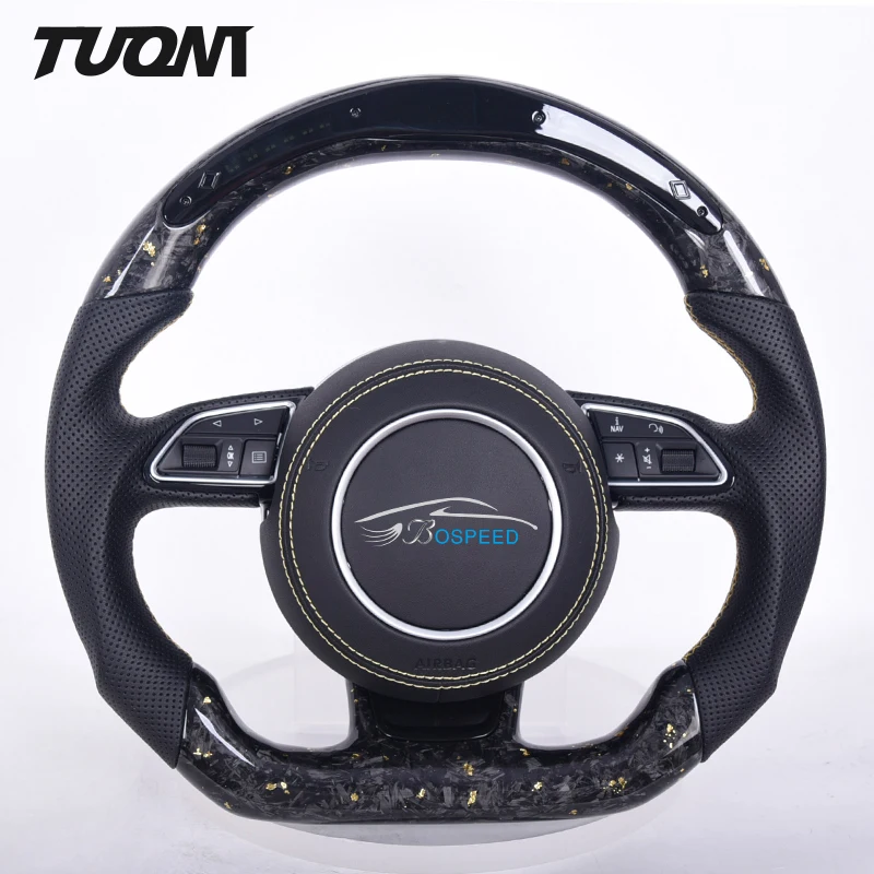 

Fit For Audi A3 8Y A4 B8 A6 C6 A7 Q3 Q5 S3 8V S4 Rs3 Rs7 TT 8J MK2 R8 SQ5 Sports Forged Carbon Fiber Led Cars Steering Wheel