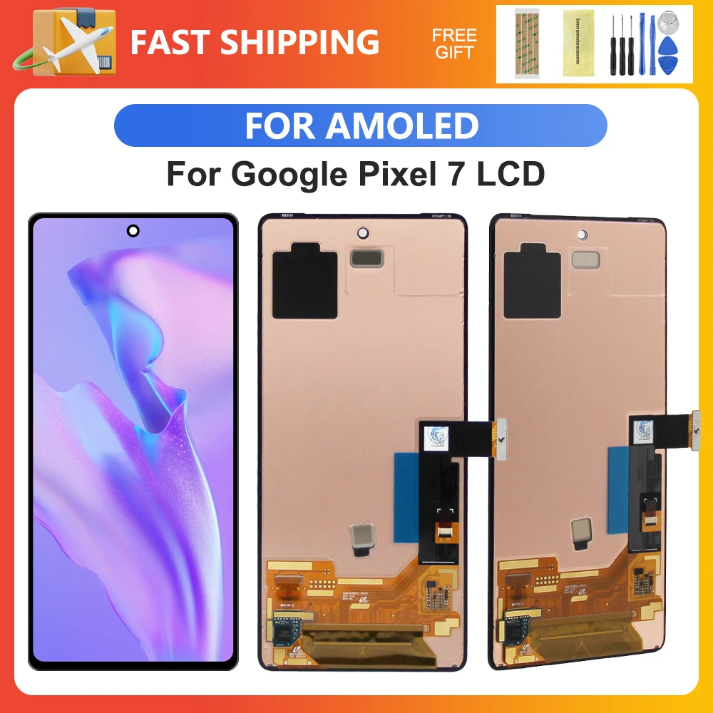 For Google Pixel 7 6.3\'\'For AMOLED Google Pixel 7 GVU6C GQML3 GO3Z5 LCD Display Touch Screen Digitizer Assembly Replacement